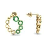 Half-Pave Eyelet Emerald Earrings (0.44 CTW) Top Dynamic View