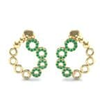 Half-Pave Eyelet Emerald Earrings (0.44 CTW) Side View