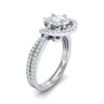 Reverse Split Shank Halo Diamond Engagement Ring (0.84 CTW) Perspective View