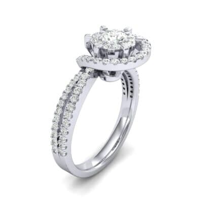 Reverse Split Shank Halo Diamond Engagement Ring (0.84 CTW) Perspective View