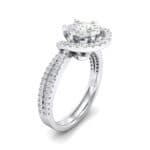 Reverse Split Shank Halo Diamond Engagement Ring (0.84 CTW) Perspective View
