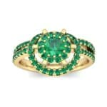 Reverse Split Shank Halo Emerald Engagement Ring (0.84 CTW) Top Dynamic View