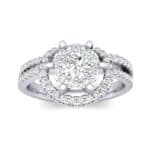Reverse Split Shank Halo Diamond Engagement Ring (0.84 CTW) Top Dynamic View