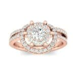 Reverse Split Shank Halo Diamond Engagement Ring (0.84 CTW) Top Dynamic View