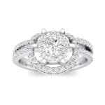 Reverse Split Shank Halo Diamond Engagement Ring (0.84 CTW) Top Dynamic View