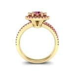 Reverse Split Shank Halo Ruby Engagement Ring (0.84 CTW) Side View