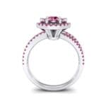 Reverse Split Shank Halo Ruby Engagement Ring (0.84 CTW) Side View