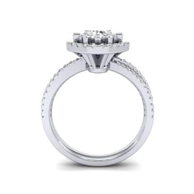 Reverse Split Shank Halo Diamond Engagement Ring (0.84 CTW) Side View
