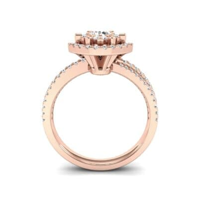Reverse Split Shank Halo Diamond Engagement Ring (0.84 CTW) Side View