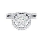 Reverse Split Shank Halo Diamond Engagement Ring (0.84 CTW) Top Flat View