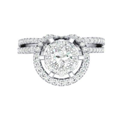 Reverse Split Shank Halo Diamond Engagement Ring (0.84 CTW) Top Flat View