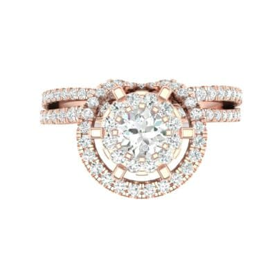 Reverse Split Shank Halo Diamond Engagement Ring (0.84 CTW) Top Flat View