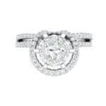 Reverse Split Shank Halo Diamond Engagement Ring (0.84 CTW) Top Flat View