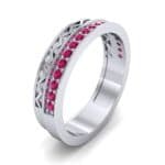 Half-Pave Lattice Ruby Ring (0.23 CTW) Perspective View