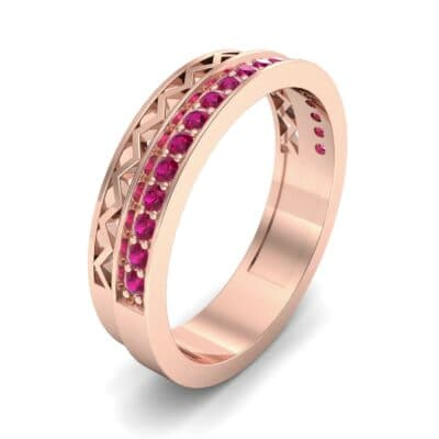 Half-Pave Lattice Ruby Ring (0.23 CTW) Perspective View