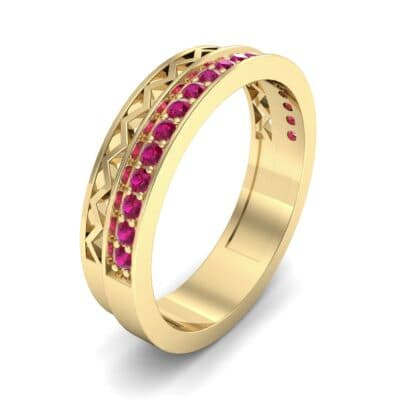 Half-Pave Lattice Ruby Ring (0.23 CTW) Perspective View
