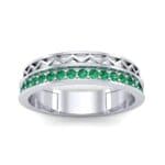 Half-Pave Lattice Emerald Ring (0.23 CTW) Top Dynamic View