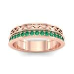 Half-Pave Lattice Emerald Ring (0.23 CTW) Top Dynamic View