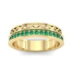 Half-Pave Lattice Emerald Ring (0.23 CTW) Top Dynamic View
