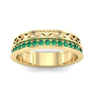 Half-Pave Lattice Emerald Ring (0.23 CTW) Top Dynamic View