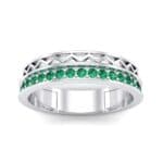 Half-Pave Lattice Emerald Ring (0.23 CTW) Top Dynamic View