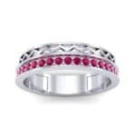 Half-Pave Lattice Ruby Ring (0.23 CTW) Top Dynamic View
