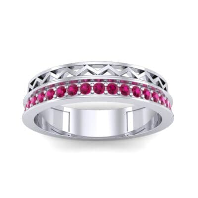 Half-Pave Lattice Ruby Ring (0.23 CTW) Top Dynamic View