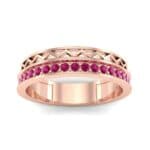 Half-Pave Lattice Ruby Ring (0.23 CTW) Top Dynamic View