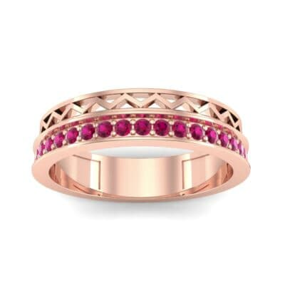 Half-Pave Lattice Ruby Ring (0.23 CTW) Top Dynamic View