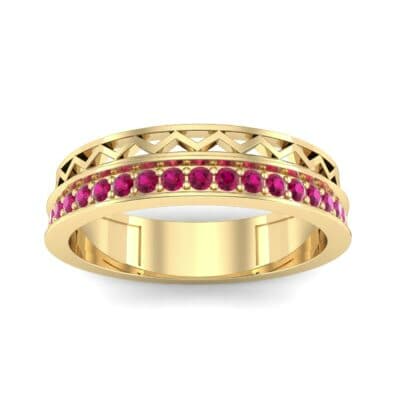 Half-Pave Lattice Ruby Ring (0.23 CTW) Top Dynamic View