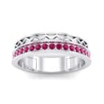 Half-Pave Lattice Ruby Ring (0.23 CTW) Top Dynamic View