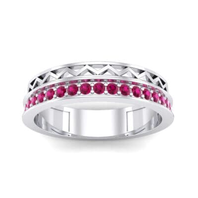 Half-Pave Lattice Ruby Ring (0.23 CTW) Top Dynamic View