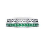 Half-Pave Lattice Emerald Ring (0.23 CTW) Top Flat View