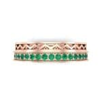 Half-Pave Lattice Emerald Ring (0.23 CTW) Top Flat View