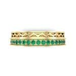 Half-Pave Lattice Emerald Ring (0.23 CTW) Top Flat View