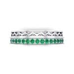 Half-Pave Lattice Emerald Ring (0.23 CTW) Top Flat View