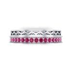 Half-Pave Lattice Ruby Ring (0.23 CTW) Top Flat View