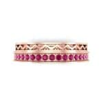 Half-Pave Lattice Ruby Ring (0.23 CTW) Top Flat View