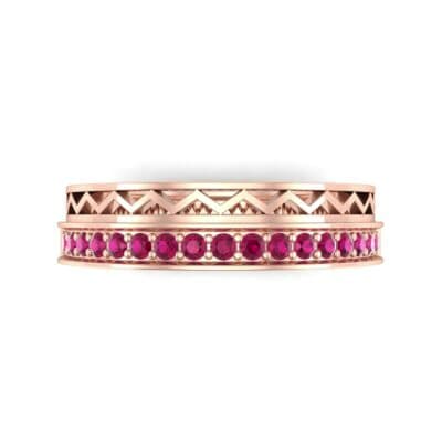 Half-Pave Lattice Ruby Ring (0.23 CTW) Top Flat View