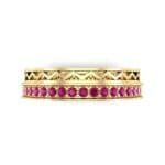Half-Pave Lattice Ruby Ring (0.23 CTW) Top Flat View