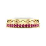 Half-Pave Lattice Ruby Ring (0.23 CTW) Top Flat View