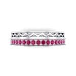 Half-Pave Lattice Ruby Ring (0.23 CTW) Top Flat View