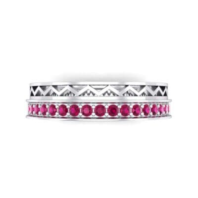 Half-Pave Lattice Ruby Ring (0.23 CTW) Top Flat View