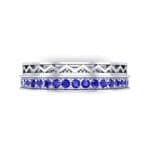 Half-Pave Lattice Blue Sapphire Ring (0.23 CTW) Top Flat View