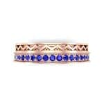 Half-Pave Lattice Blue Sapphire Ring (0.23 CTW) Top Flat View