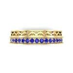 Half-Pave Lattice Blue Sapphire Ring (0.23 CTW) Top Flat View