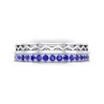 Half-Pave Lattice Blue Sapphire Ring (0.23 CTW) Top Flat View