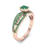 Three Row Split Shank Emerald Ring (0.47 CTW) Perspective View