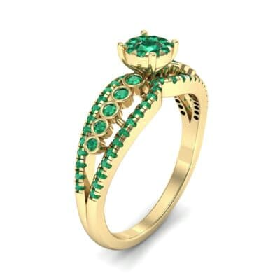 Three Row Split Shank Emerald Ring (0.47 CTW) Perspective View