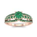 Three Row Split Shank Emerald Ring (0.47 CTW) Top Dynamic View